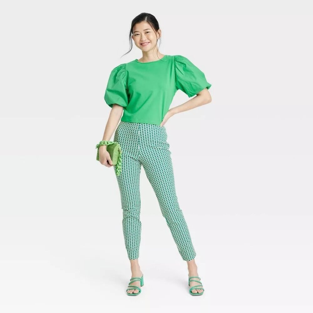 NEW A New Day Women's High-Rise Slim Fit Ankle Pants - Green